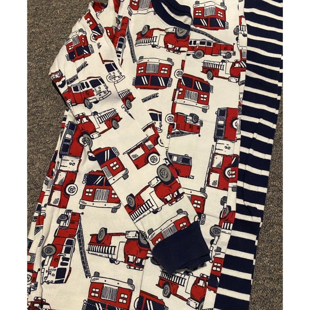 Carter’s 3pc. Long Sleeve Fireman Red Navy Striped Pajama Set NWOT, Sz.8